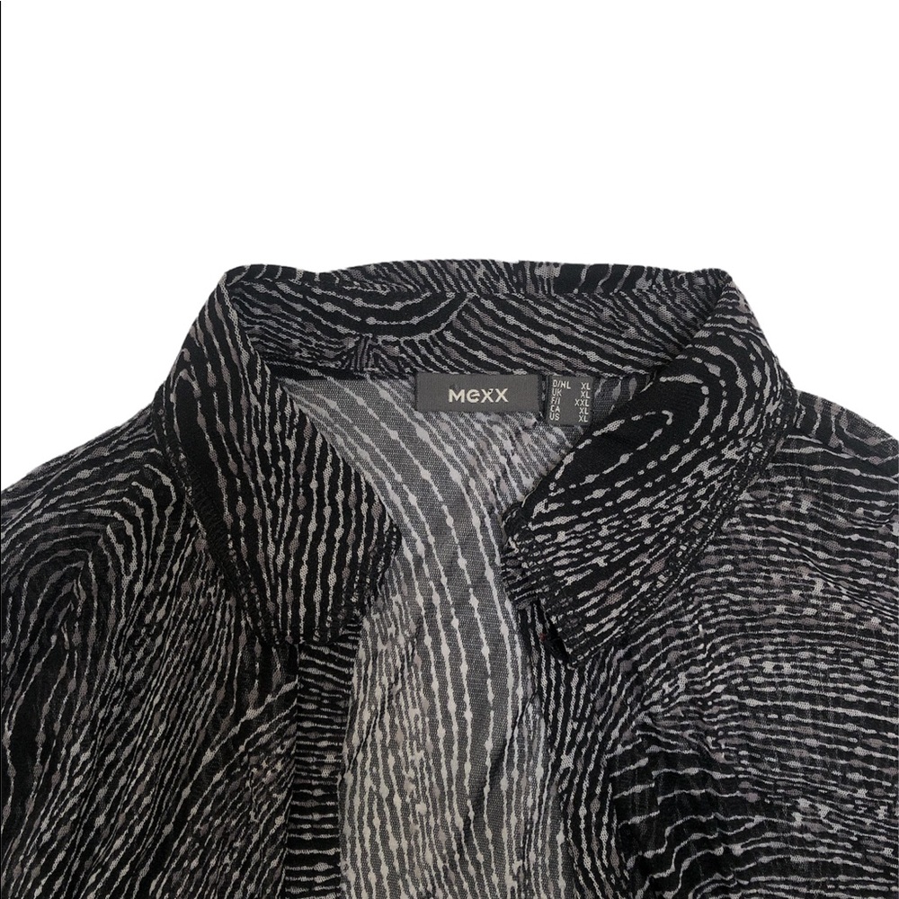 Vintage Psychedelic Funky Printed Button Up Mesh Shirt